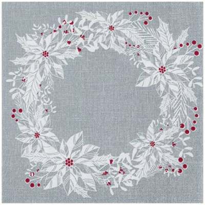 Weihnachts Lunchservietten “Kranz - grau/weiß“ - 33 x 33 cm