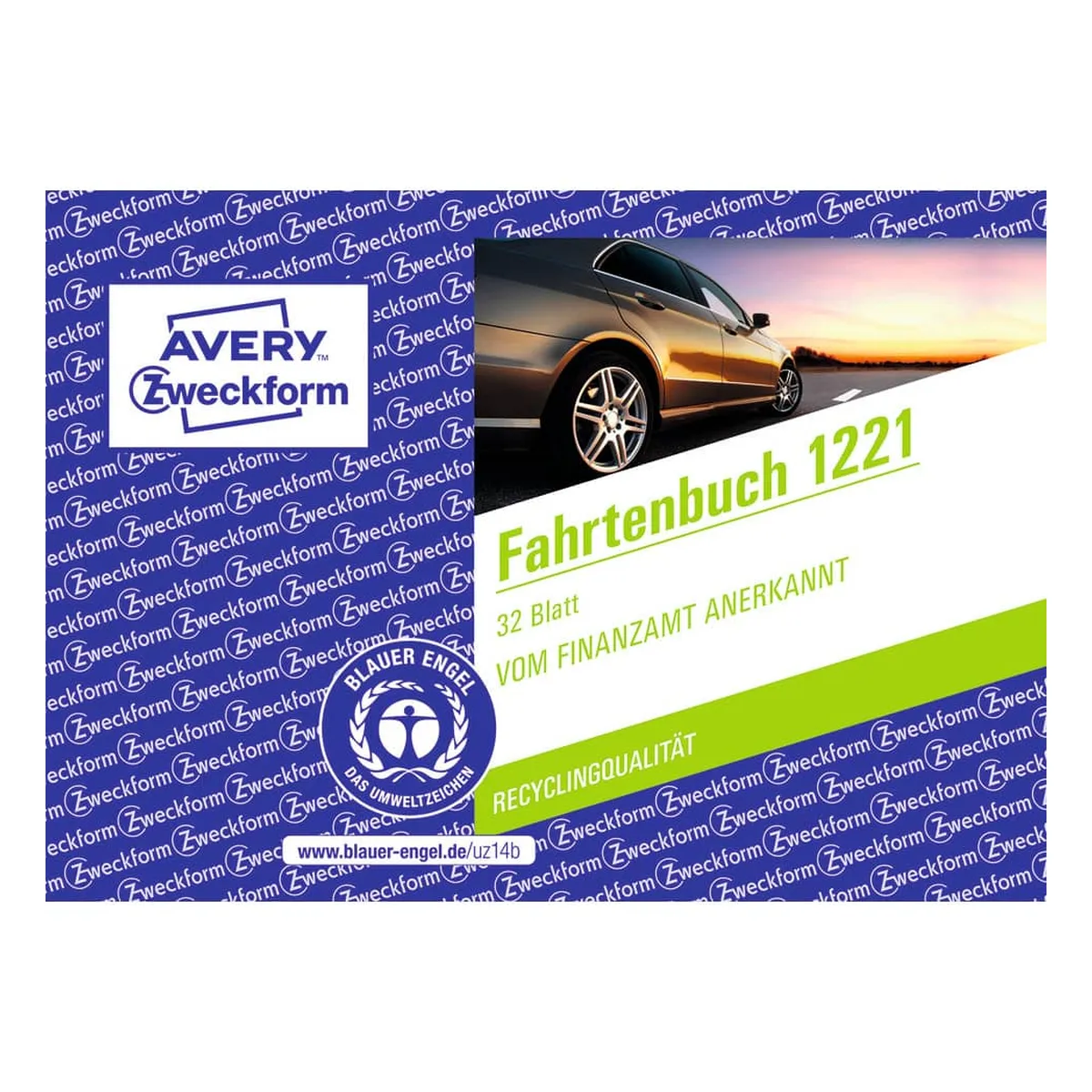 AVERY ZWECKFORM Fahrtenbuch Recycling - A6 quer, für PKW, 64 Seiten für 310 Fahrten