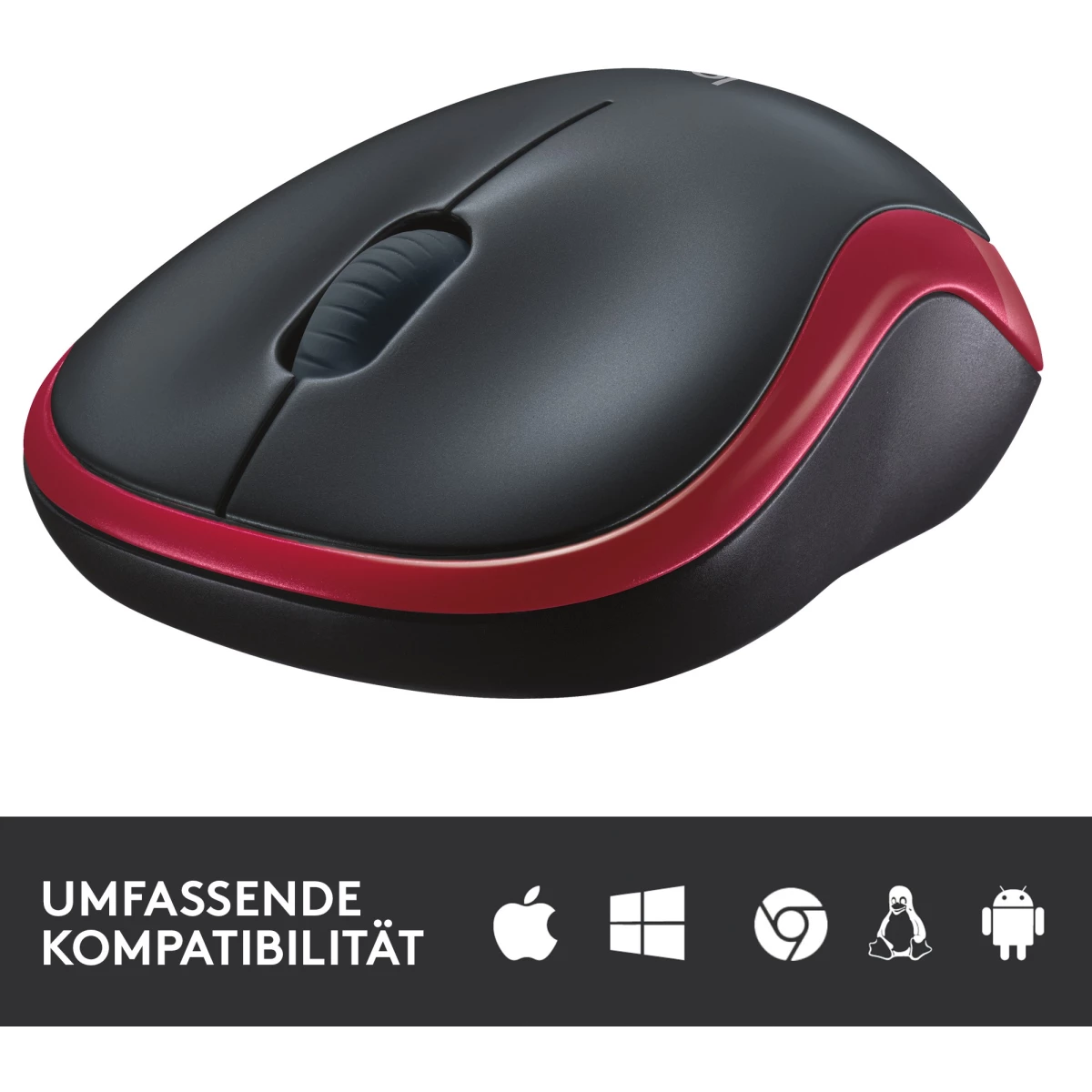 Logitech kabellose Maus M185 rot 2.4 GHz