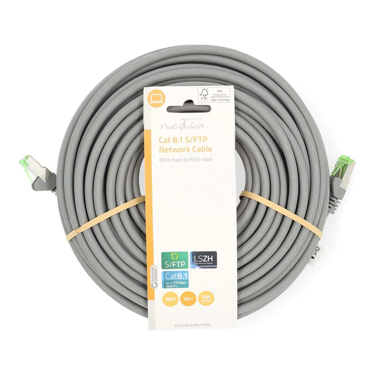 Nedis Cat 8.1 Netzwerkkabel grau 20m