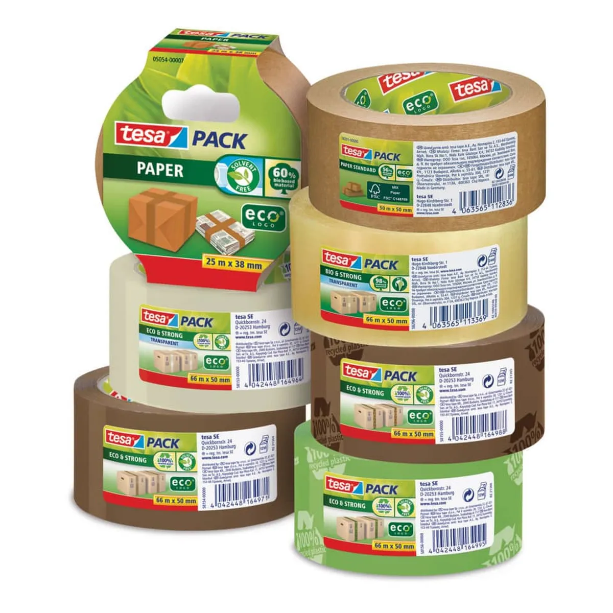 tesa® Verpackungsklebeband Paper Standard - 50 mm x 50 m, braun