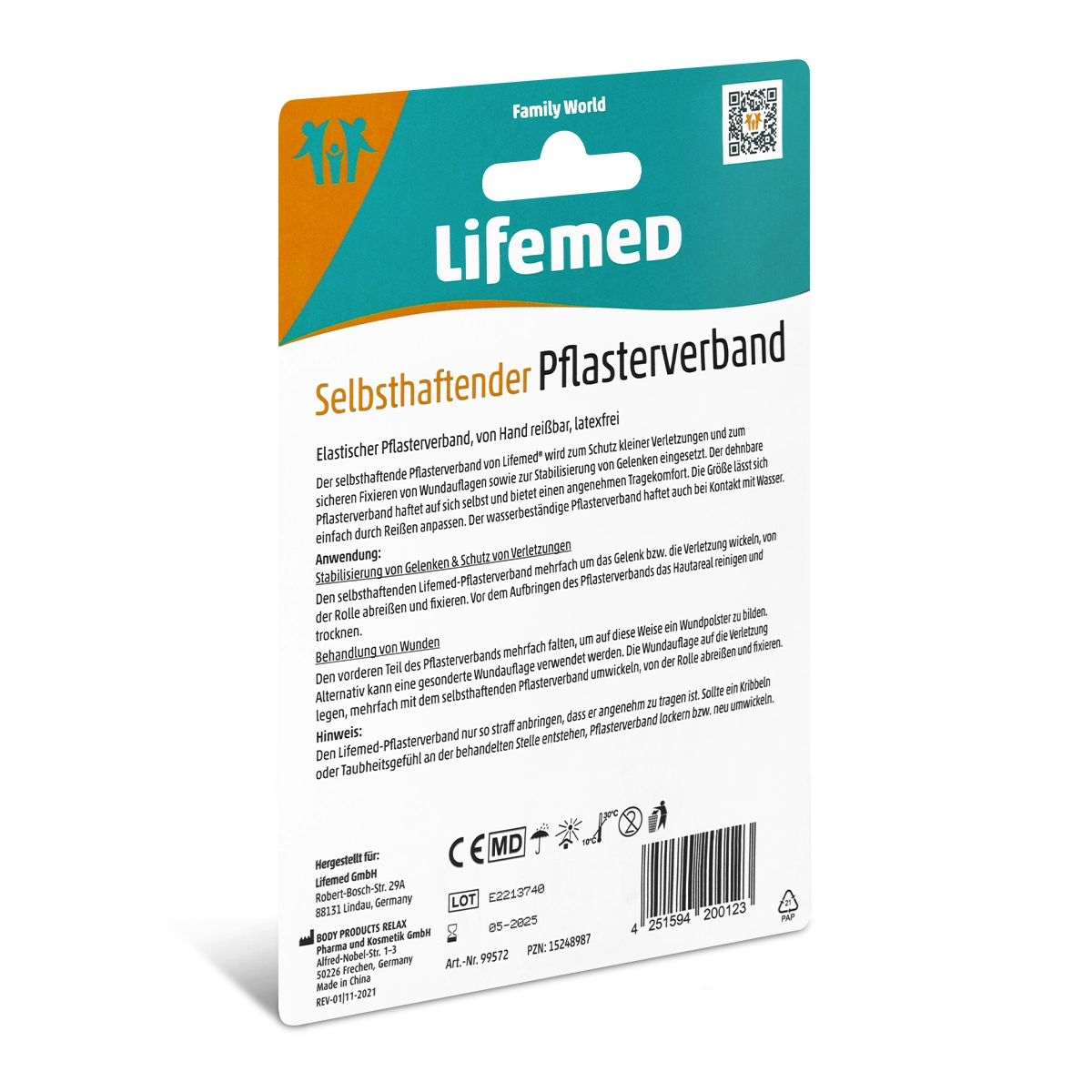 Lifemed Pflasterverband, 4m x 2,5cm 