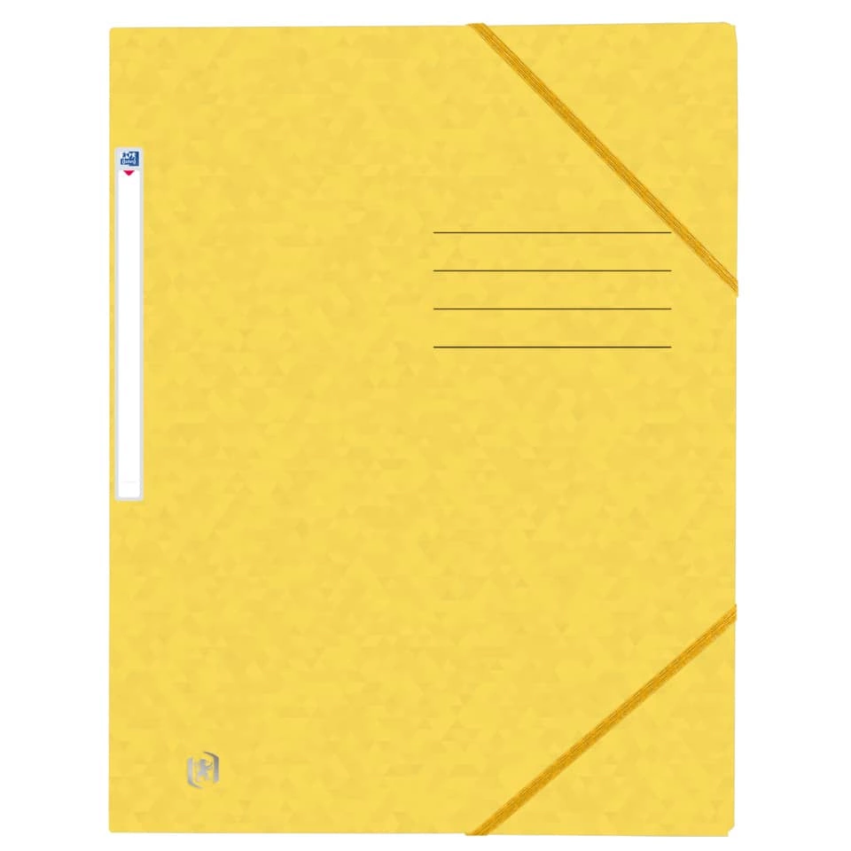 OXFORD Eckspannmappe TOP FILE+ - A4, 390 g/qm, Karton, Gummizug, gelb