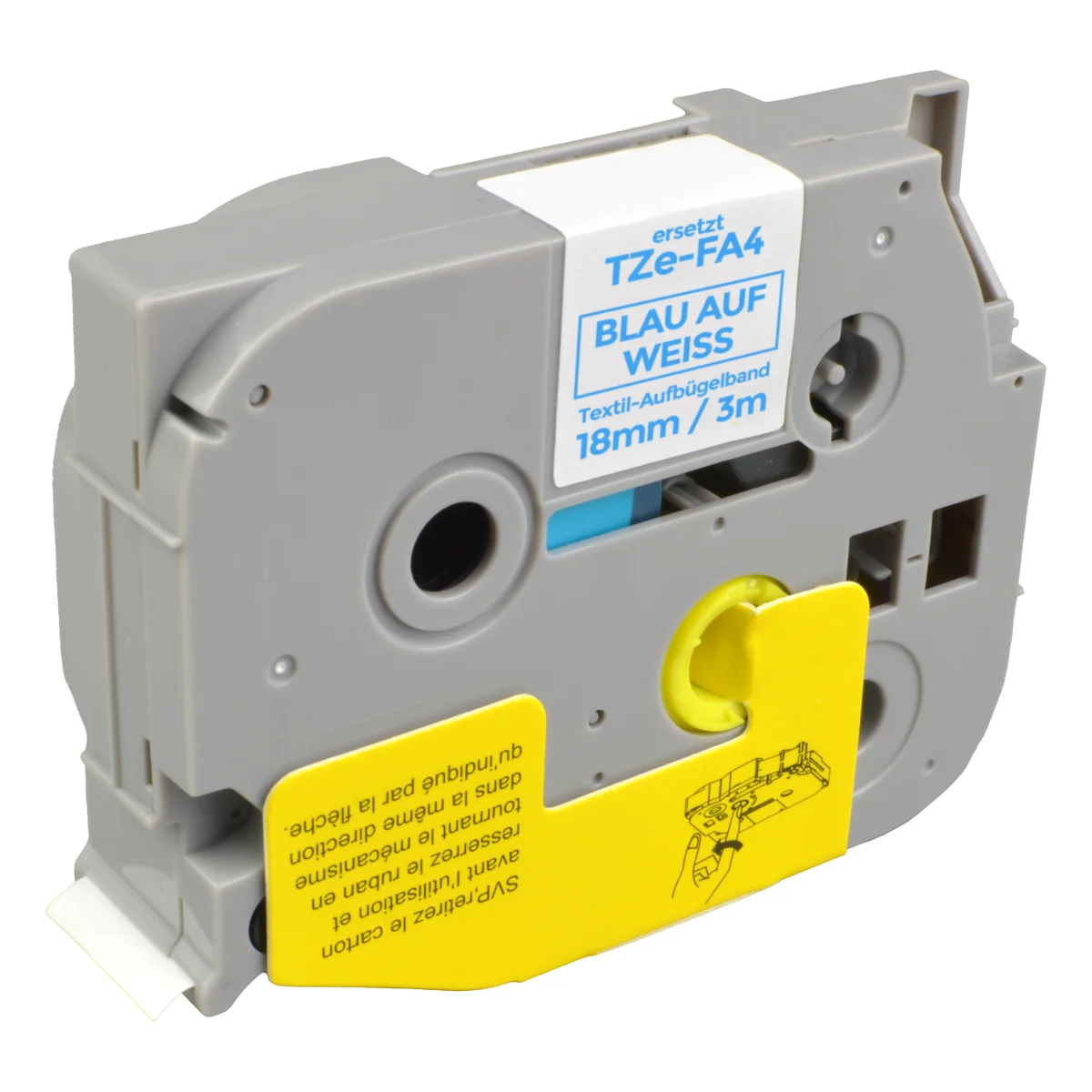 Brother TZE-FA4B alternatives Beschriftungsband 'blau auf weiß' 18mm x 8m - Digital Revolution