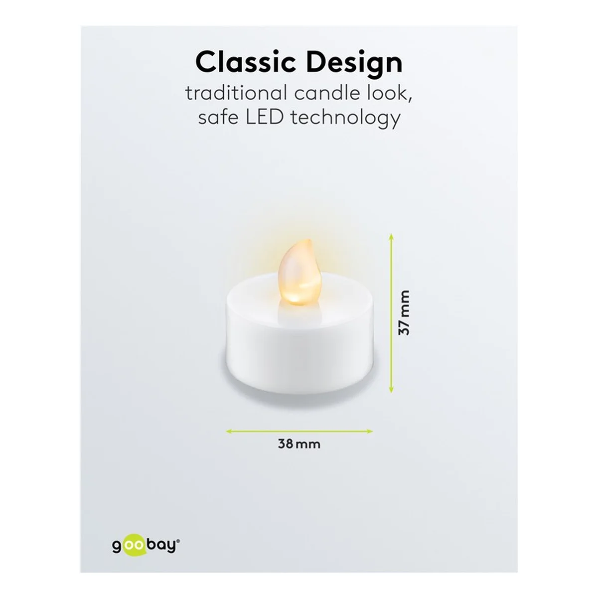 Goobay 4er-Set LED-Teelichter mit Timer, weiß