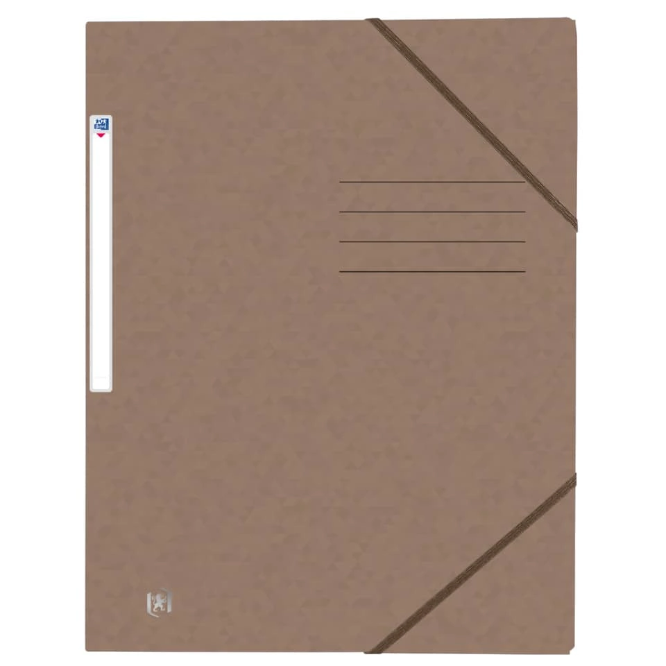 OXFORD Eckspannmappe TOP FILE+ - A4, 390 g/qm, Karton, Gummizug, braun