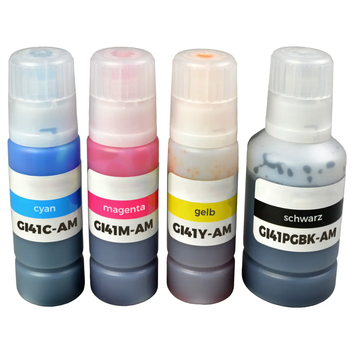 Canon GI-41 - alternative Nachfülltinte KCMY 4x 70 ml | 1x 3.100 Seiten (PGBK), 3x 7.700 Seiten (CMY) - Digital Revolution