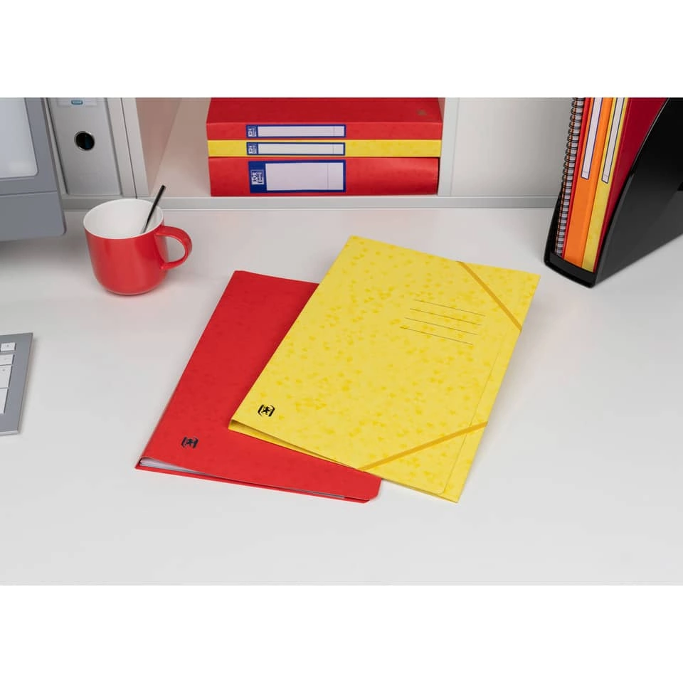 OXFORD Eckspannmappe TOP FILE+ - A4, 390 g/qm, Karton, Gummizug, gelb