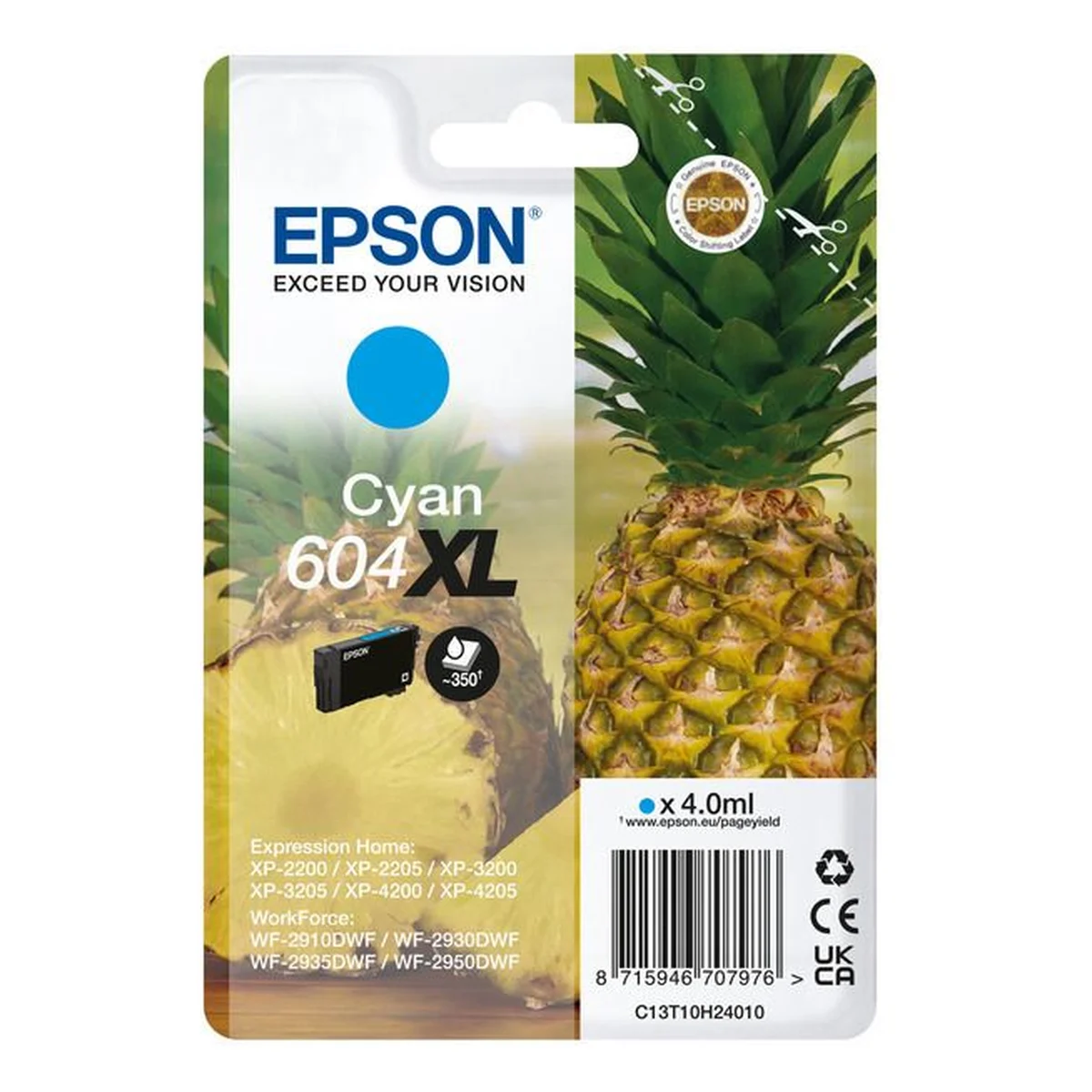 Druckerpatrone Epson 604XL cyan 4 ml | 350 Seiten (C13T10H24010)