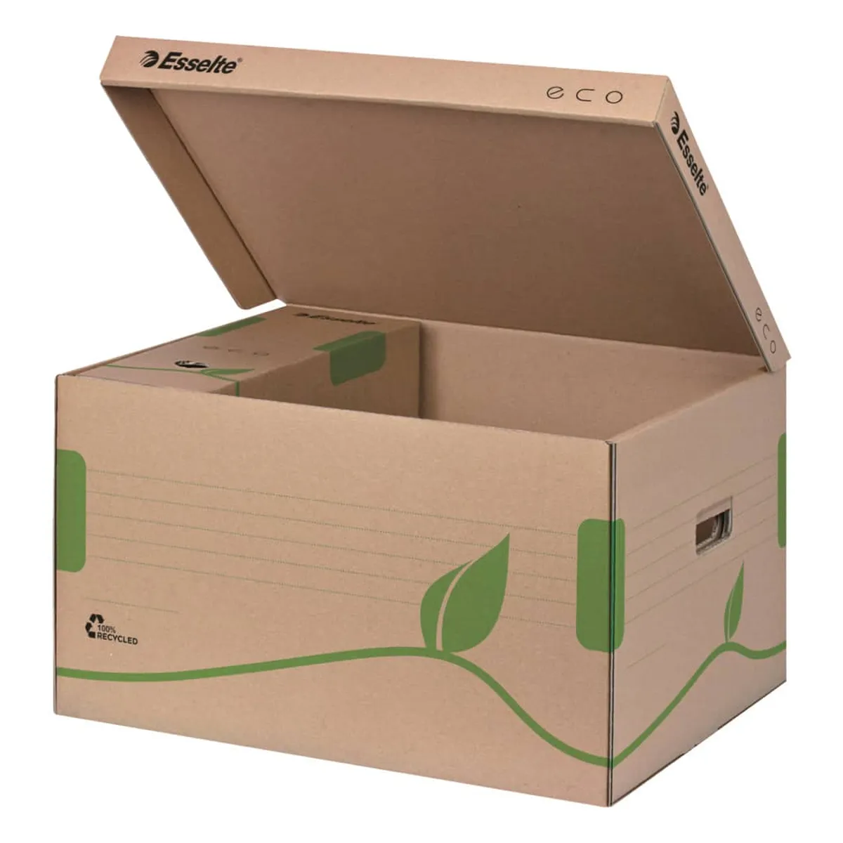 Esselte Archivcontainer ECO, mit Deckel, Karton, naturbraun