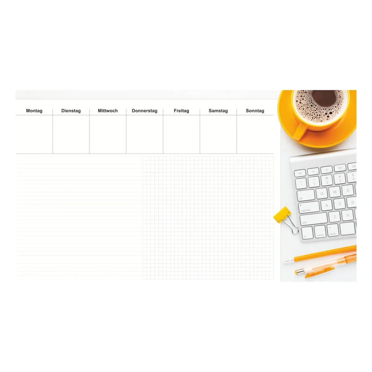 RNK Verlag Schreibunterlage Office - 48 x 33 cm, kariert/liniert, 30 Blatt