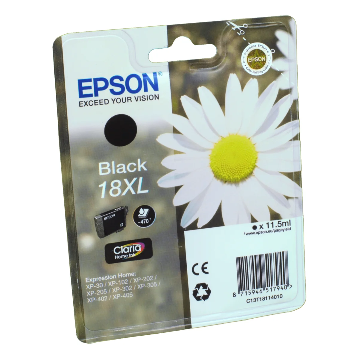 Druckerpatrone Epson 18XL schwarz 11,5 ml | 470 Seiten (C13T18114010)