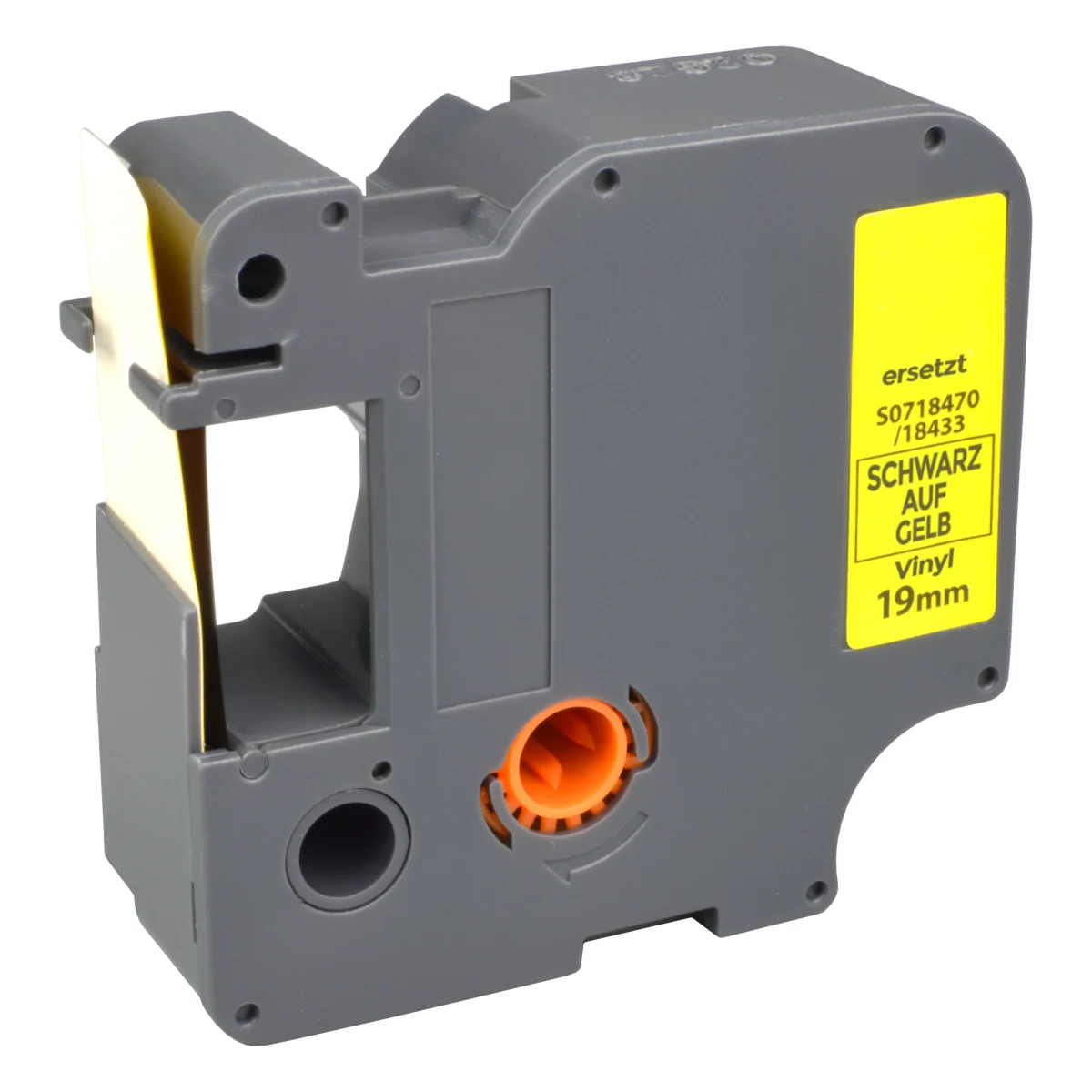 Dymo S0718470 - alternatives Schriftband schwarz auf gelb (vinyl) 19mm x 5,5m - Digital Revolution