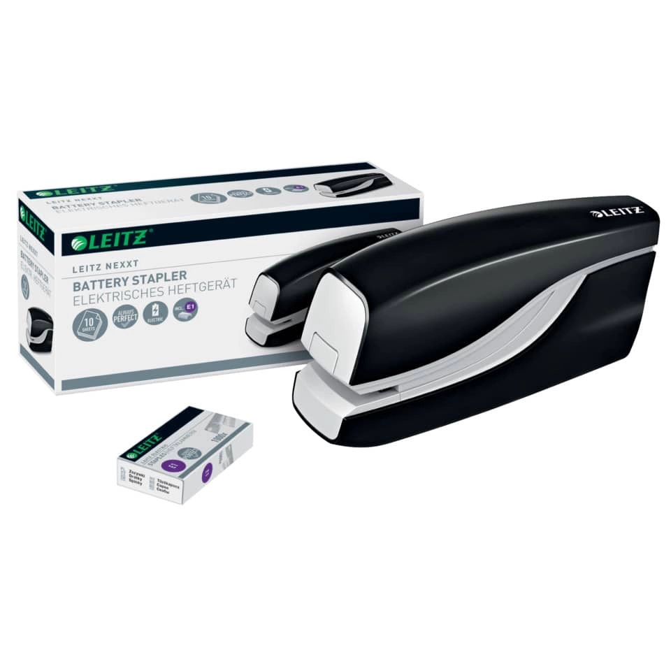Leitz Elektrisches Heftgerät WOW - 10 Blatt, schwarz metallic