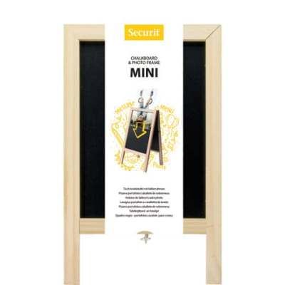 Securit Tisch-Aufsteller Mini Holzrahmen - schwarz, 15,2 x 25 x 2 cm