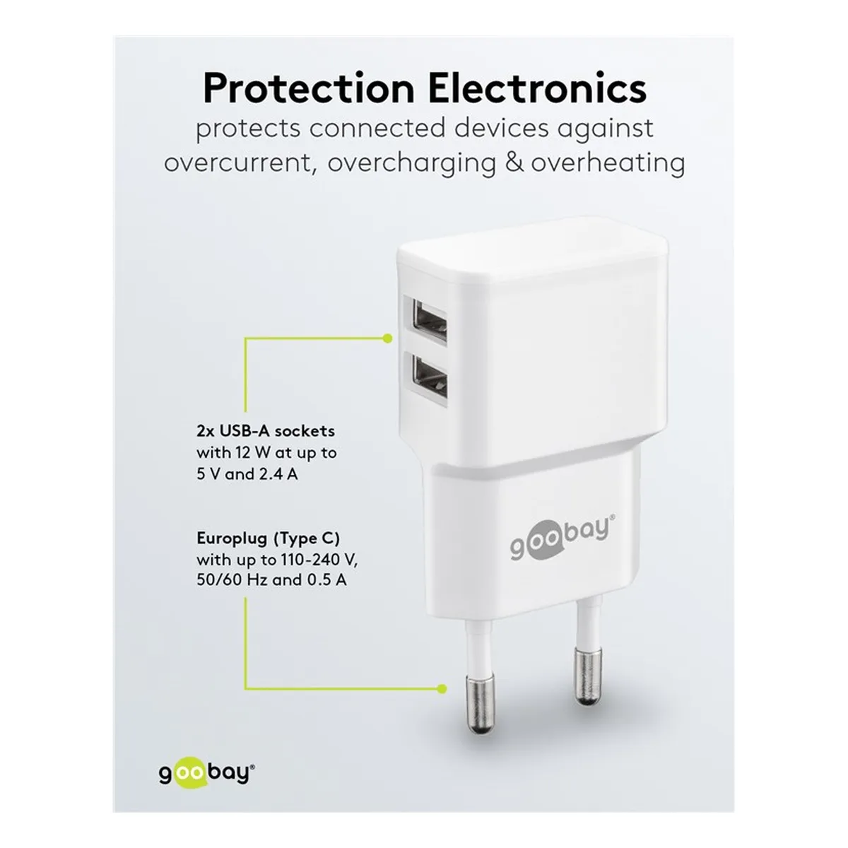 Goobay Dual USB-Ladegerät 2,4 A