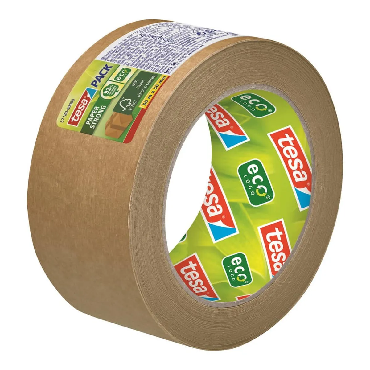 tesa® Verpackungsklebeband tesapack® Paper EcoLogo - Papier, 50 m x 50 mm, braun