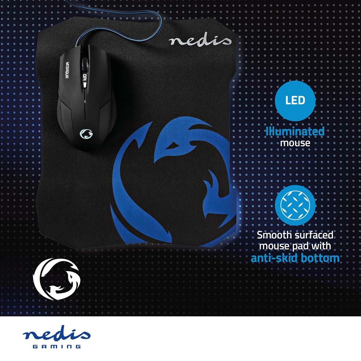 Nedis Gaming Mouse & Mouse Pad Set