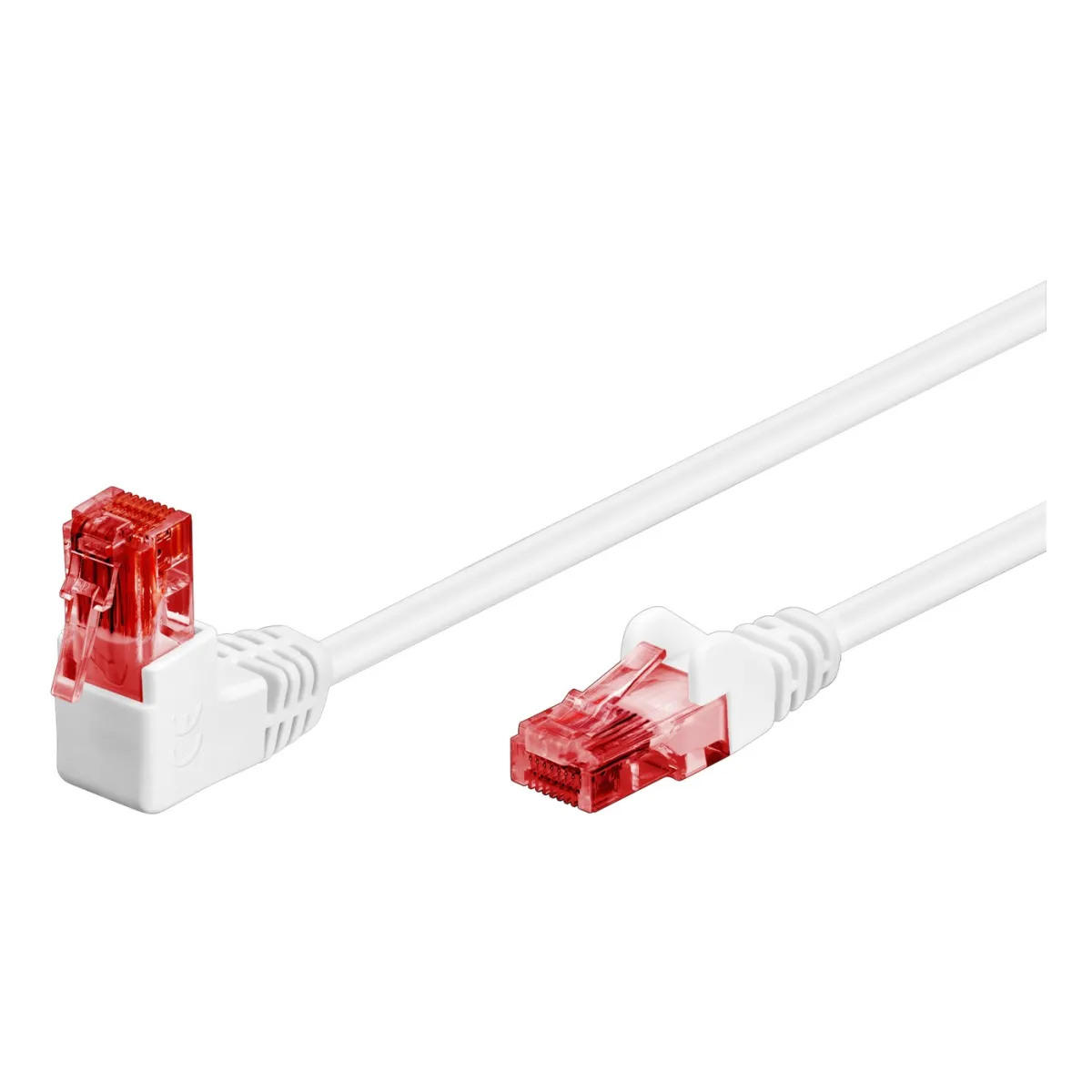 Goobay Patchkabel CAT6 1x 90° gewinkelt U/UTP weiß 2m