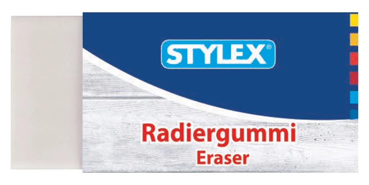Stylex Radiergummi, weiß, mit Pappbanderole, 3 Stück