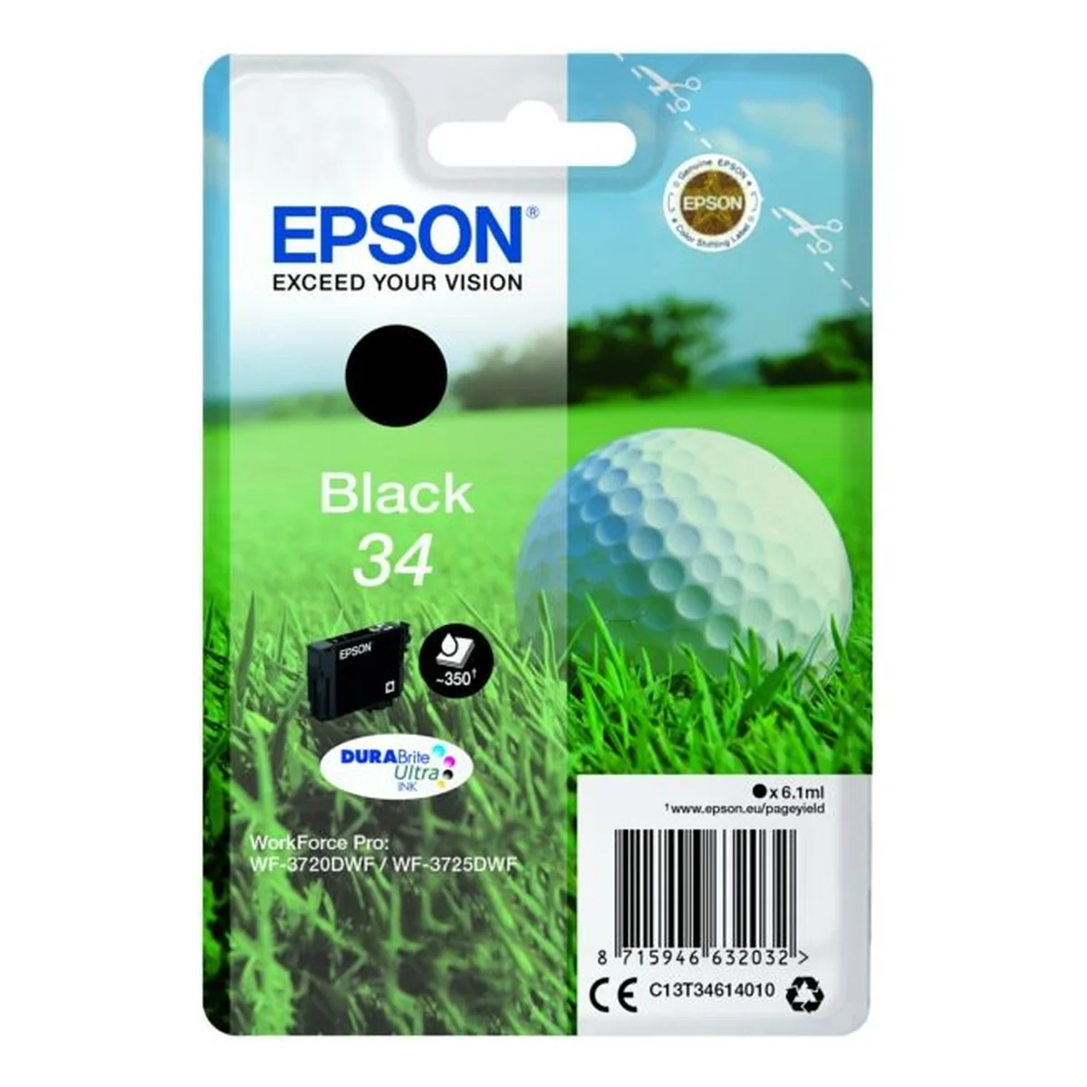 Druckerpatrone Epson 34 schwarz 6,1 ml | 350 Seiten (C13T34614010)