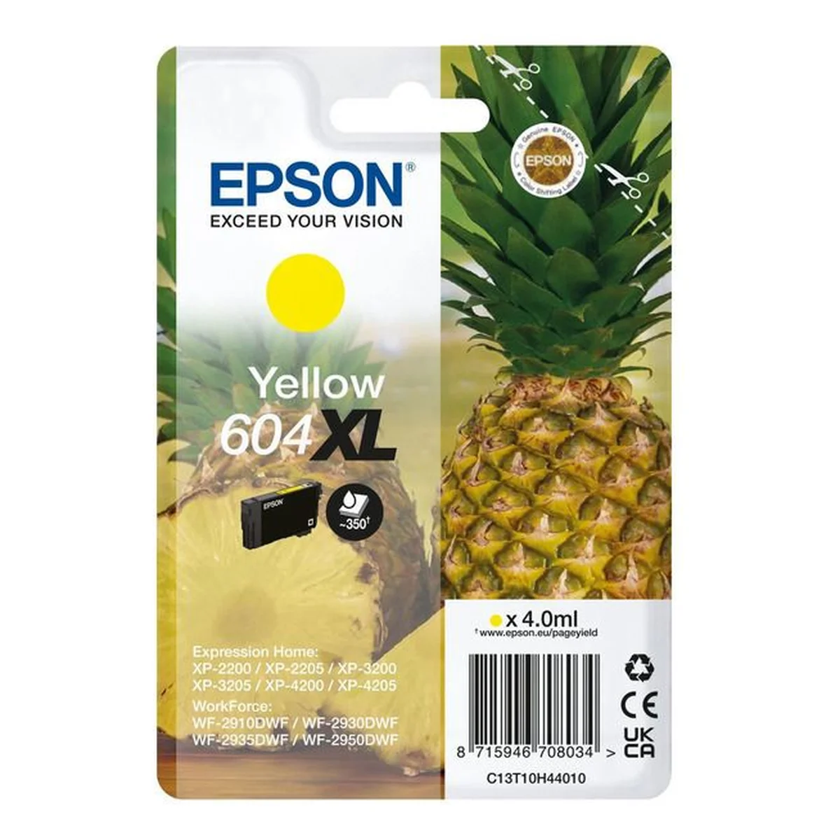 Druckerpatrone Epson 604XL gelb 4 ml | 350 Seiten (C13T10H44010)