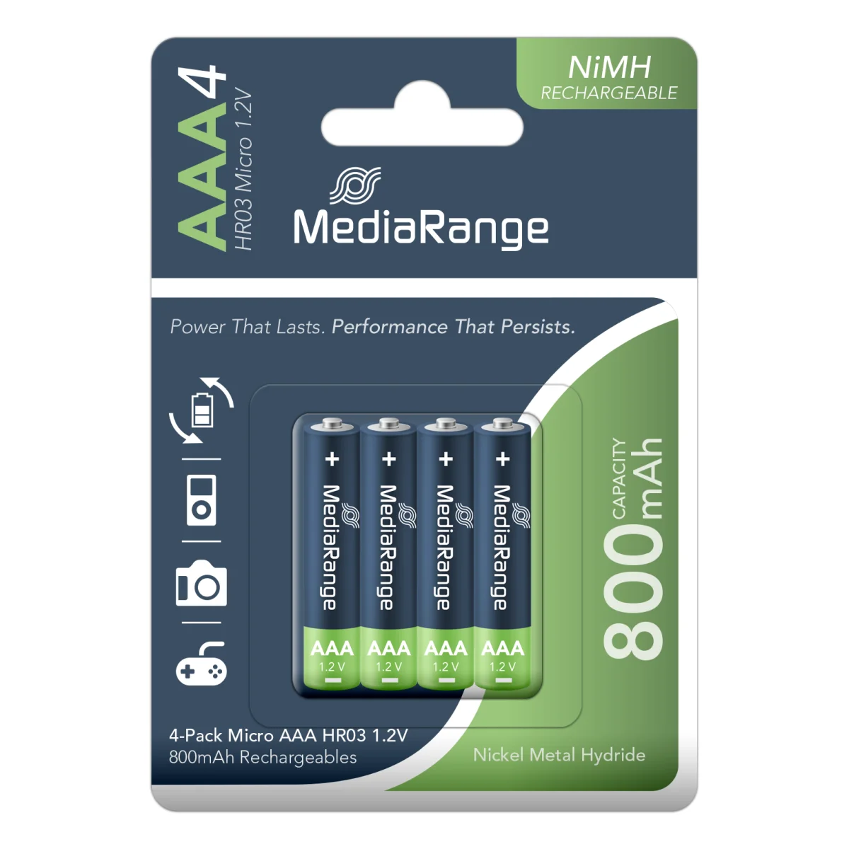 MediaRange Akkus 'Micro AAA' 1,2V 4 Stück