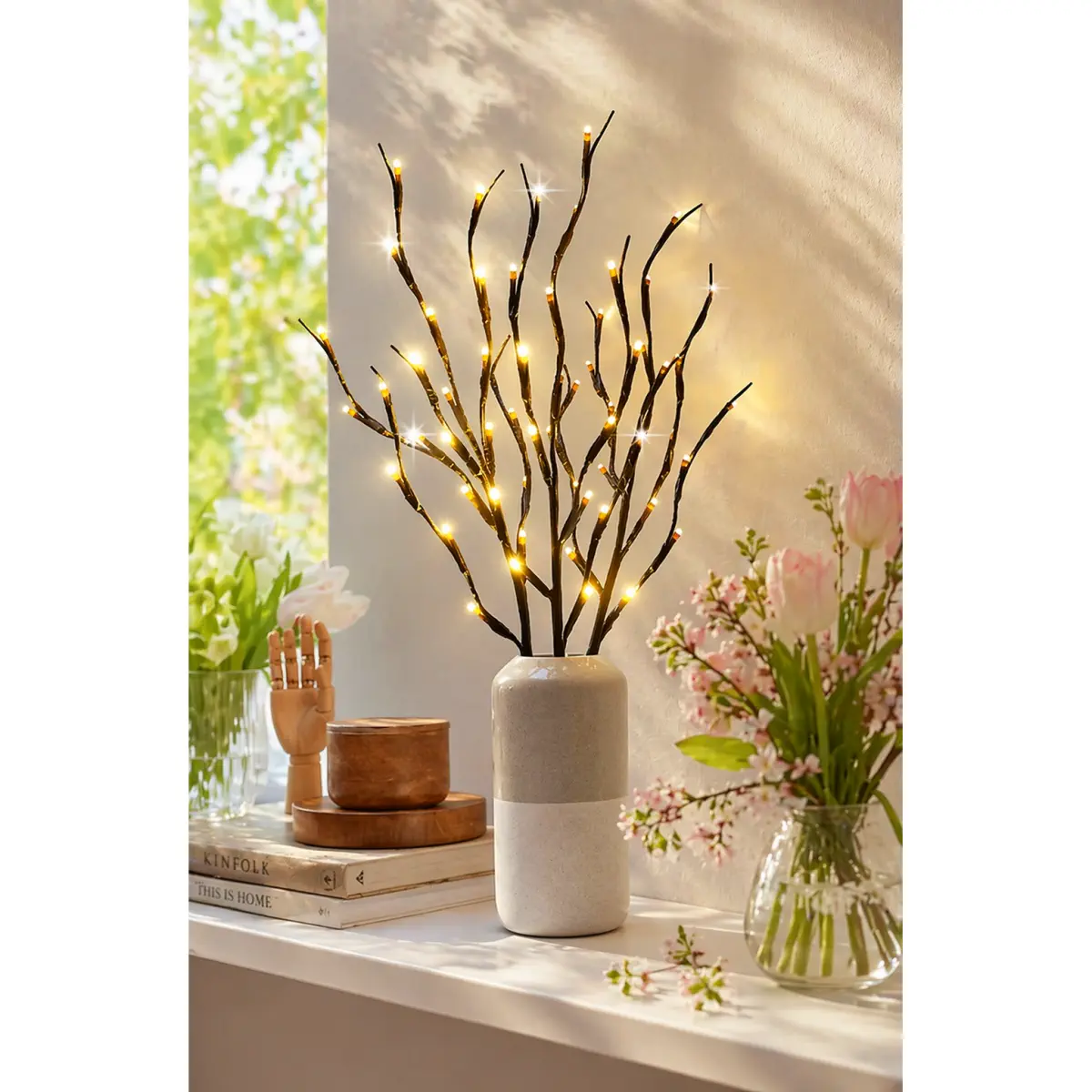 Zweig 112 LED mit Timer, batteriebetrieben