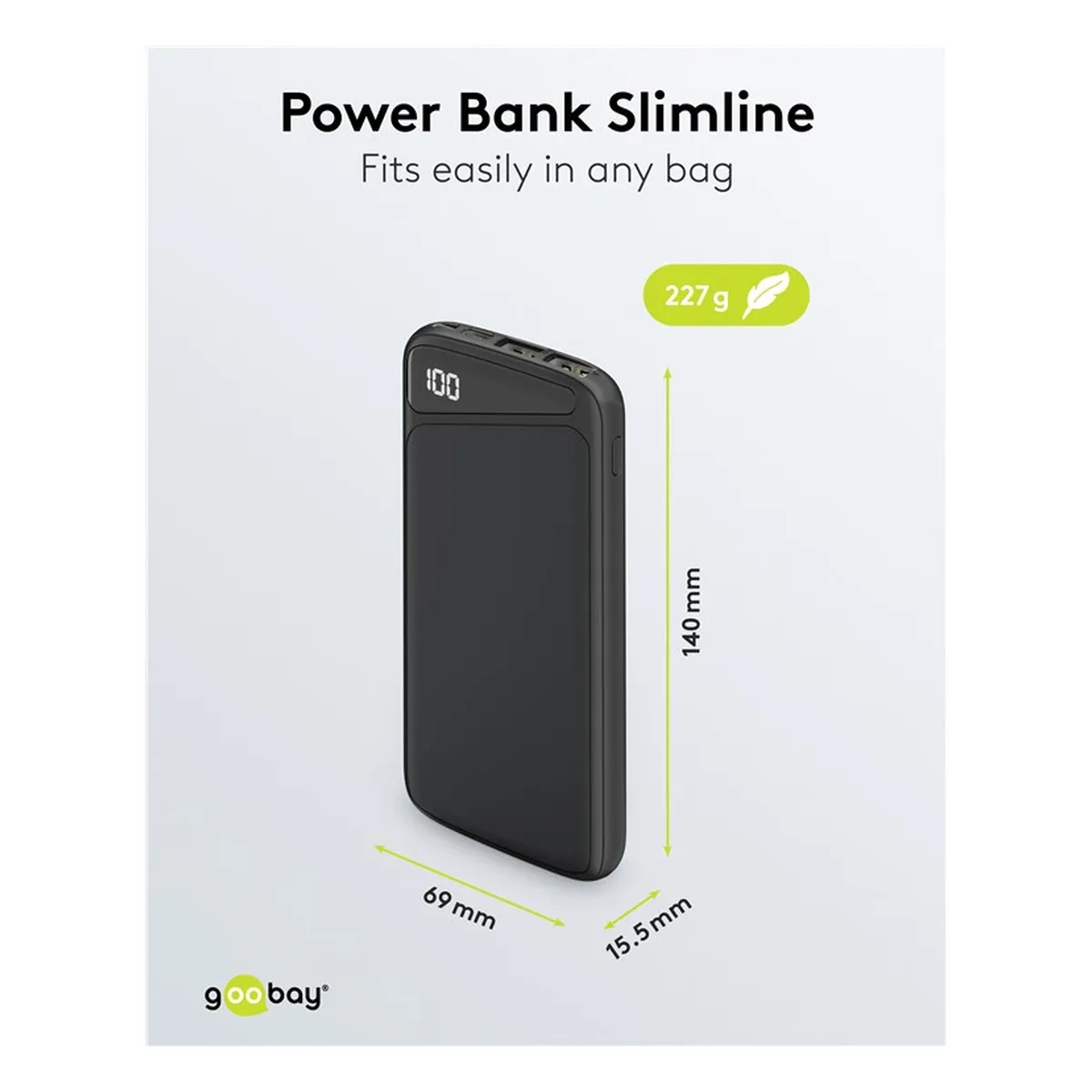 Goobay Powerbank Slimline 10.000 mAh