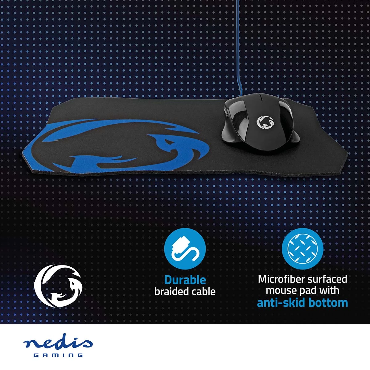 Nedis Gaming Mouse & Mouse Pad Set Nedis Gaming Mouse & Mouse Pad Set