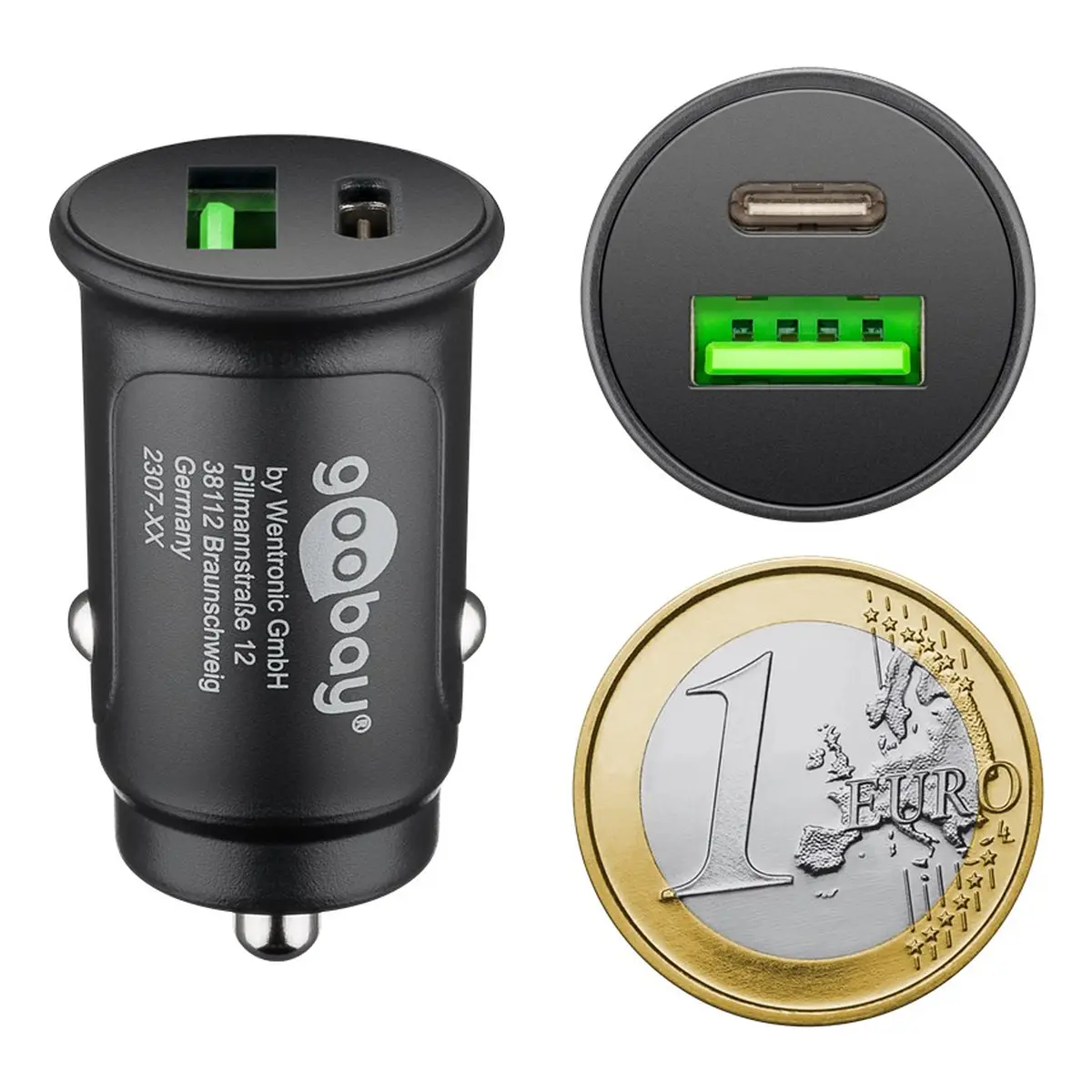 Goobay Dual-USB Auto-Schnellladeset USB-C™ (27 W)