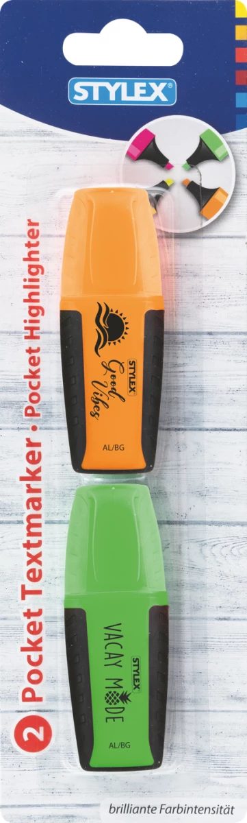 Stylex Textmarker, Mini, 2 Stück