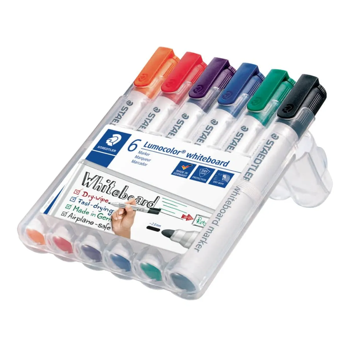 Staedtler Lumocolor® 351 whiteboard marker - Rundspitze, 6 Farben sortiert