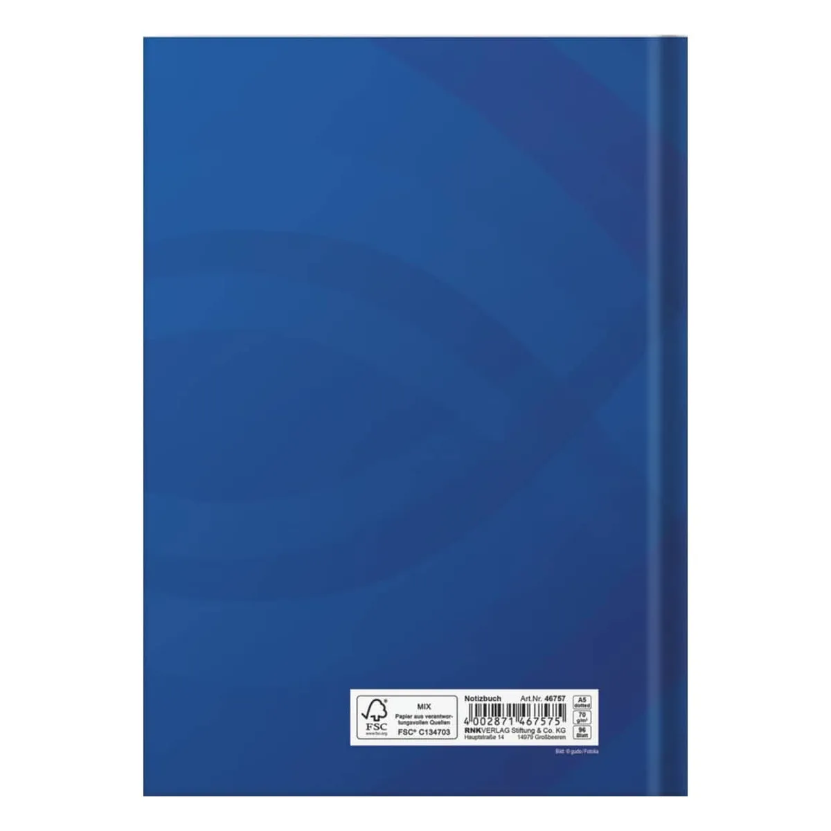 RNK Verlag Notizbuch Business - A5, Hardcover, dotted, 96 Blatt, blau