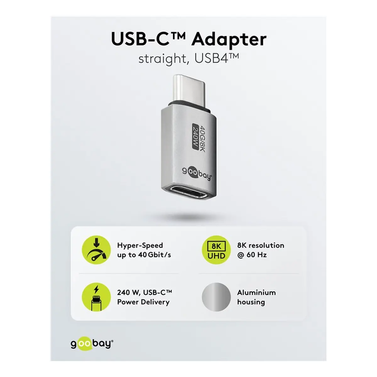 Goobay USB-C™-Adapter gerade, USB4™