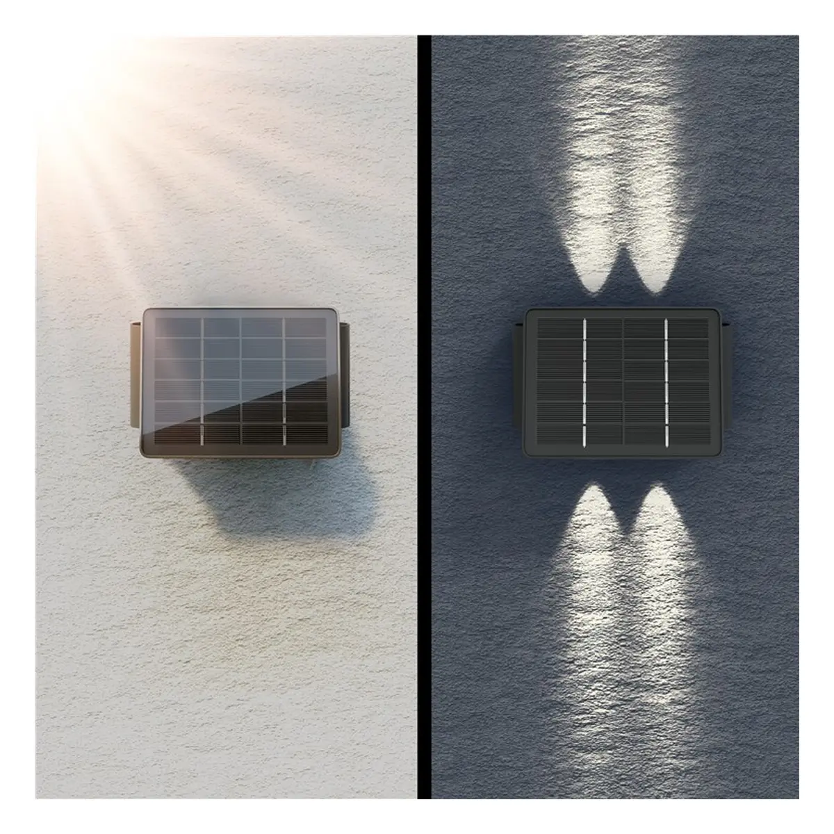 Goobay LED-Solar-Wandleuchte Quadros, schwarz