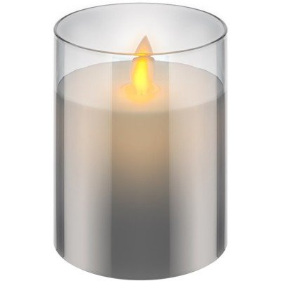 LED-Echtwachs-Kerze im Glas, 7,5 x 10 cm