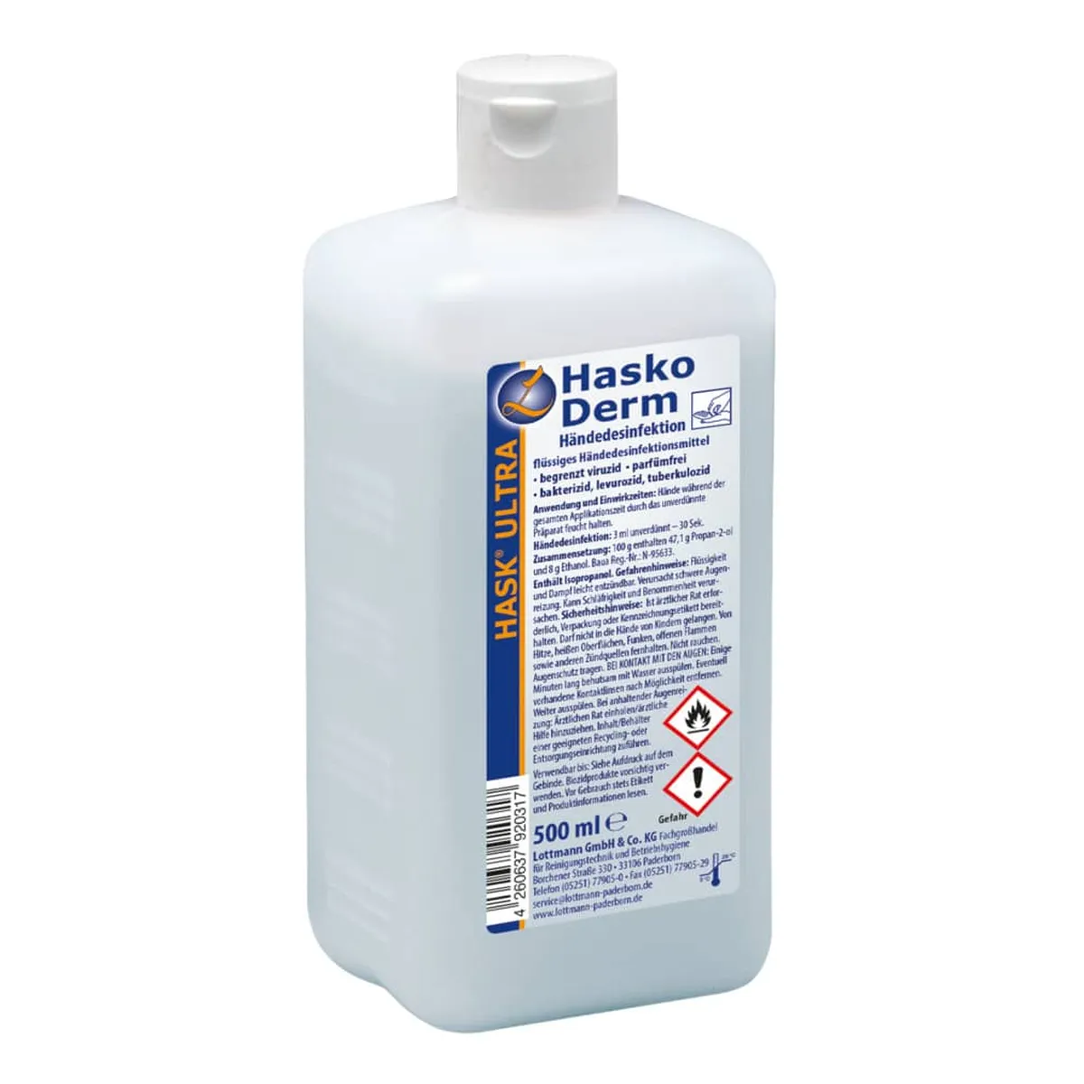 Hasko Derm Händedesinfektion 500ml Euroflasche