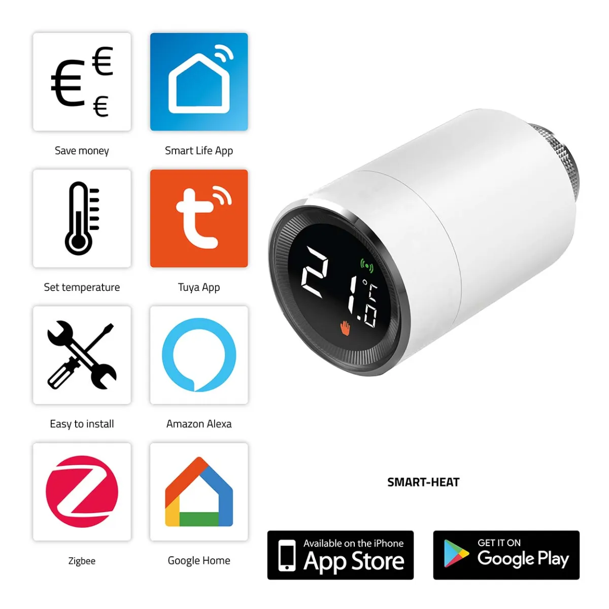 Alecto SMART-HEAT10 Smart Zigbee Thermostat-Heizkörperventil