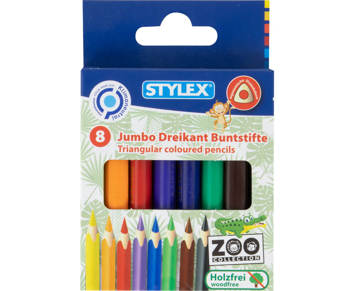 Dreikant Buntstifte, 8 Stück