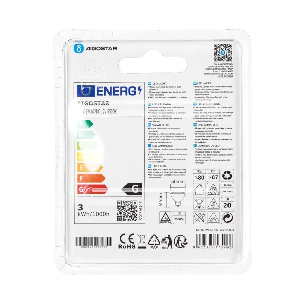 Aigostar LED Spot, 3W, MR16