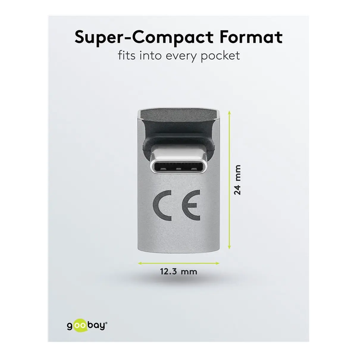 Goobay USB-C™-Adapter vertikal 90° lang, USB4™