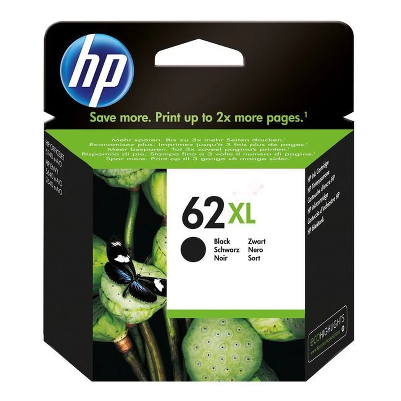 Druckerpatrone HP 62XL schwarz 19 ml | 600 Seiten (C2P05AE)