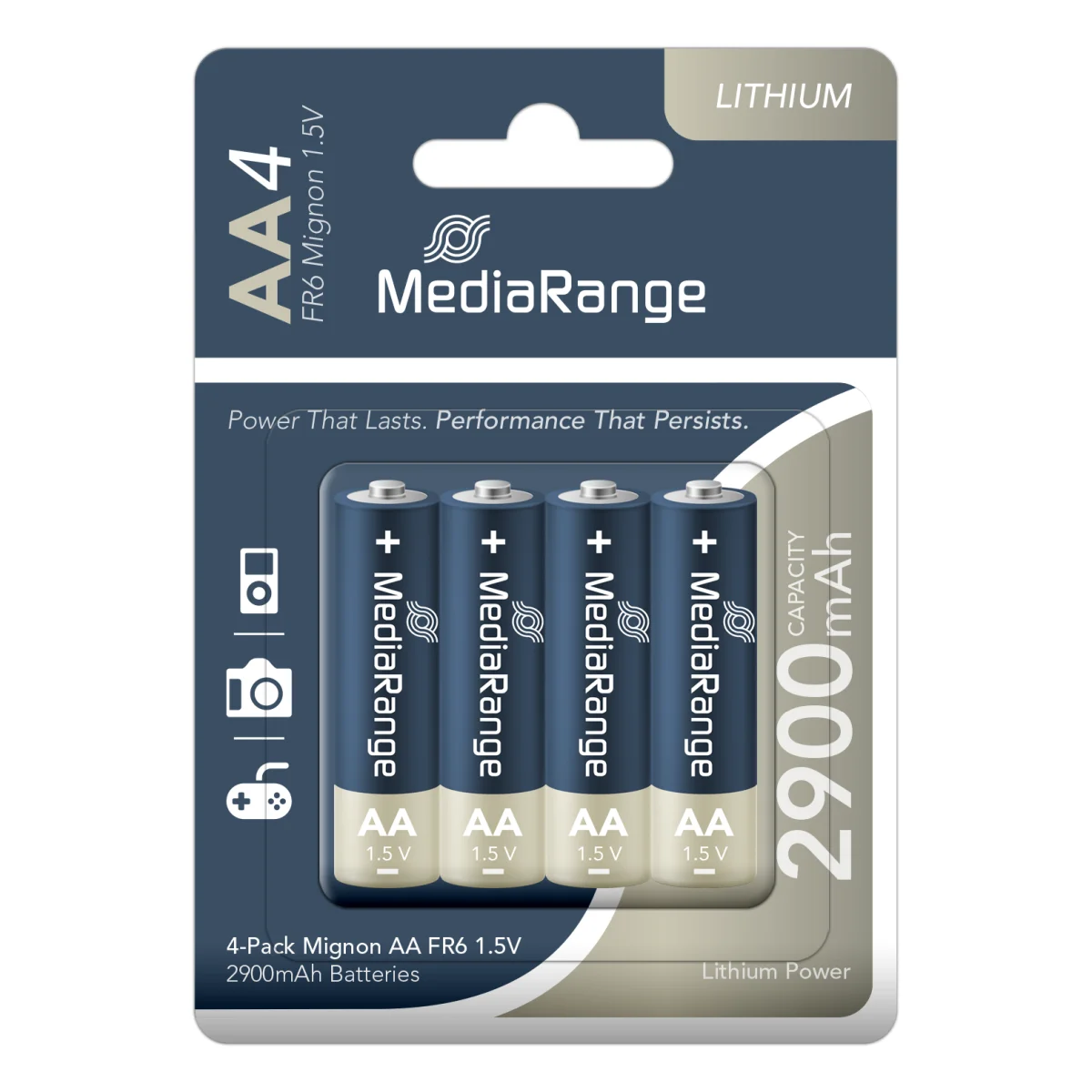 MediaRange Batterien 'Mignon AA | FR6', 1,5V, 4 Stück