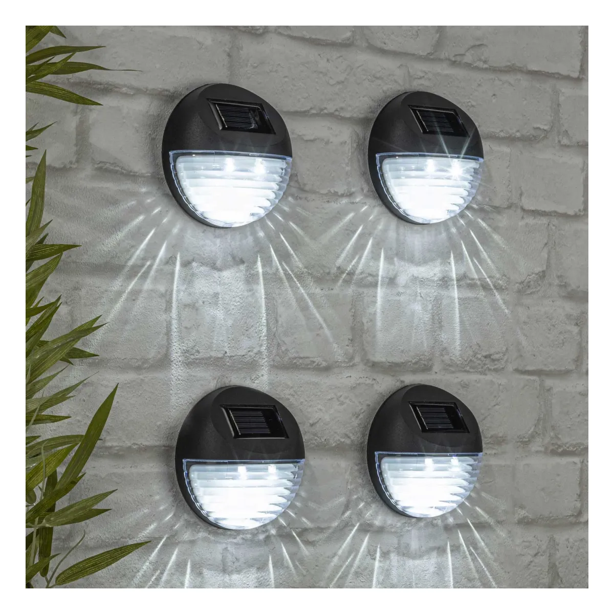 LED Solar-Wandleuchten, 4er