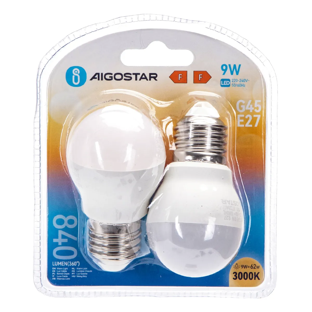 Aigostar LED 'Birne', E27, 9W, 2 Stück Aigostar LED 'Birne', E27, 9W, 2 Stück