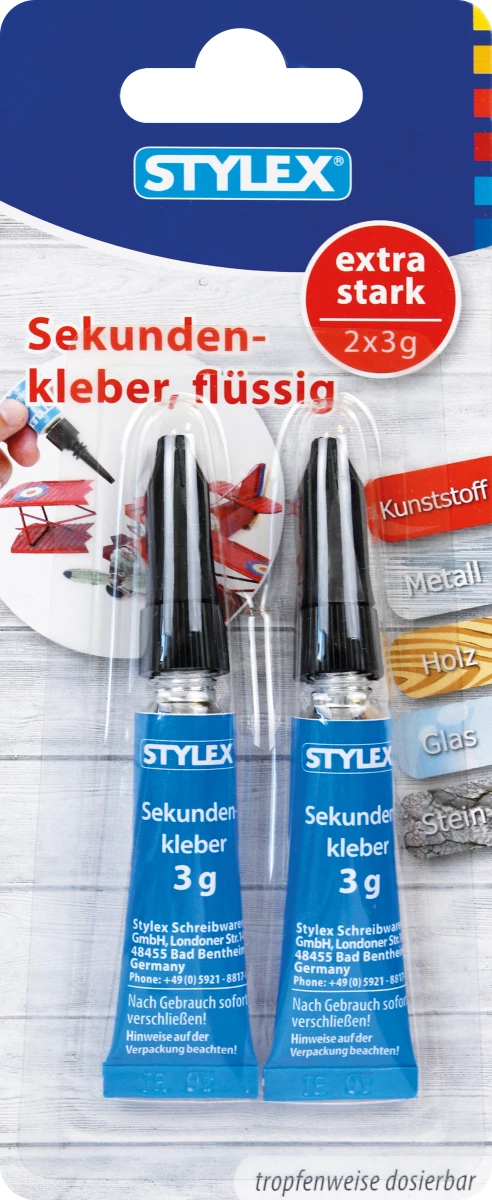 Stylex Sekundenkleber 2 Tuben à 3g
