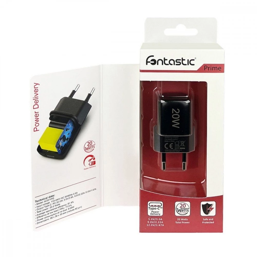 Fontastic Prime Netzteil Ganto20 USB Type-C PD 20W schwarz
