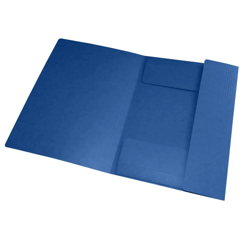 OXFORD Eckspannmappe TOP FILE+ - A4, 390 g/qm, Karton, Gummizug, blau