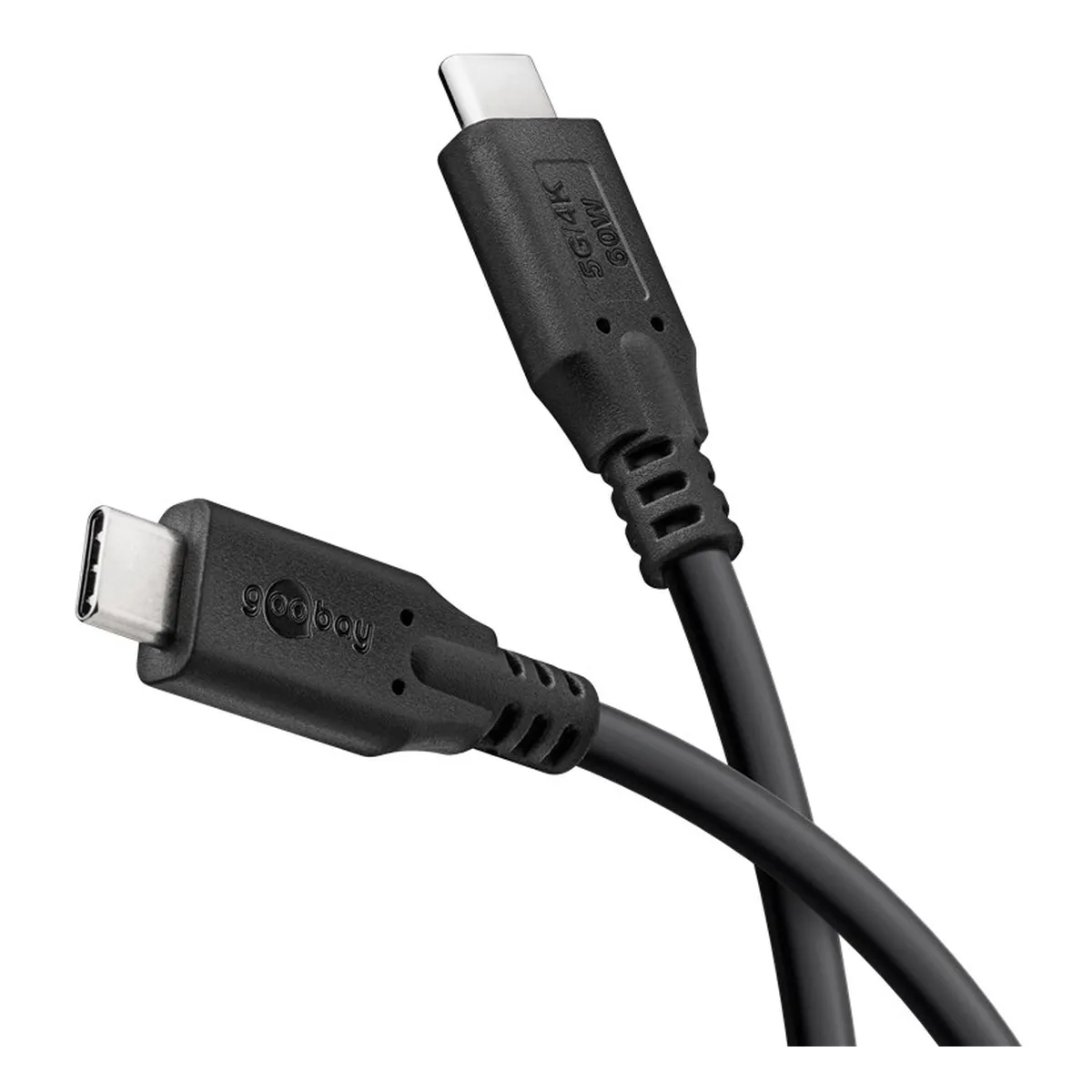Goobay USB-C™-Kabel, USB 3.2, 4K/60 Hz, 60 W, 5 Gbit/s, Power Delivery, 1 m schwarz